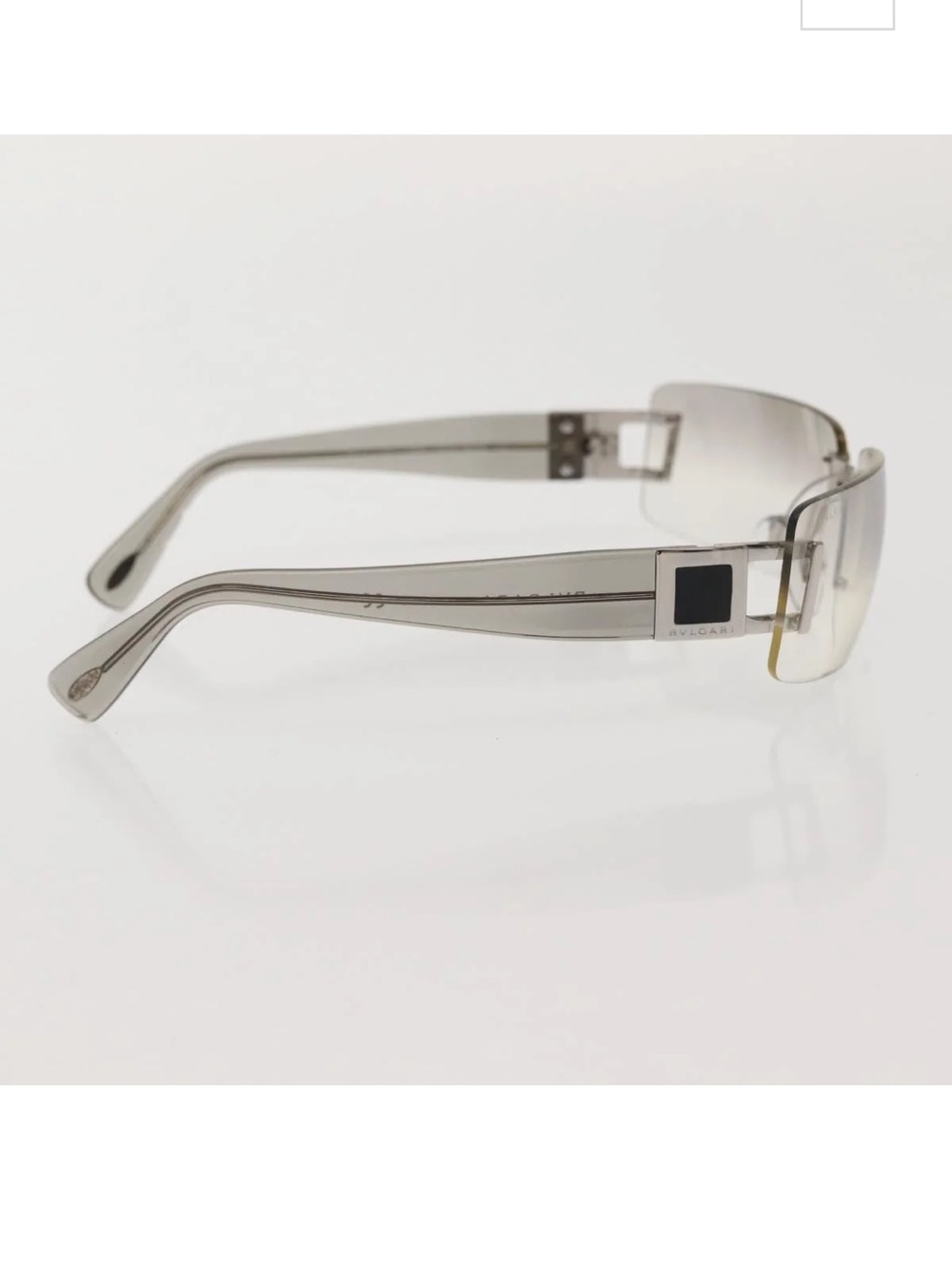 Vintage BVLGARI silver gradient y2k Rimless Sunglasses with case - Picture 5 of 15